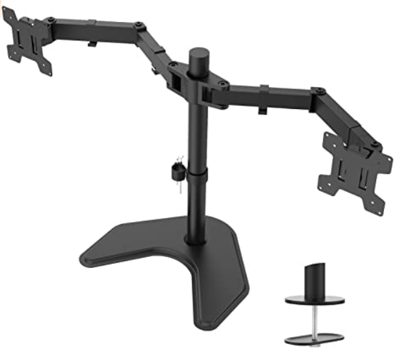 WALI Free Standing Dual Monitor Stand with Grommet Base