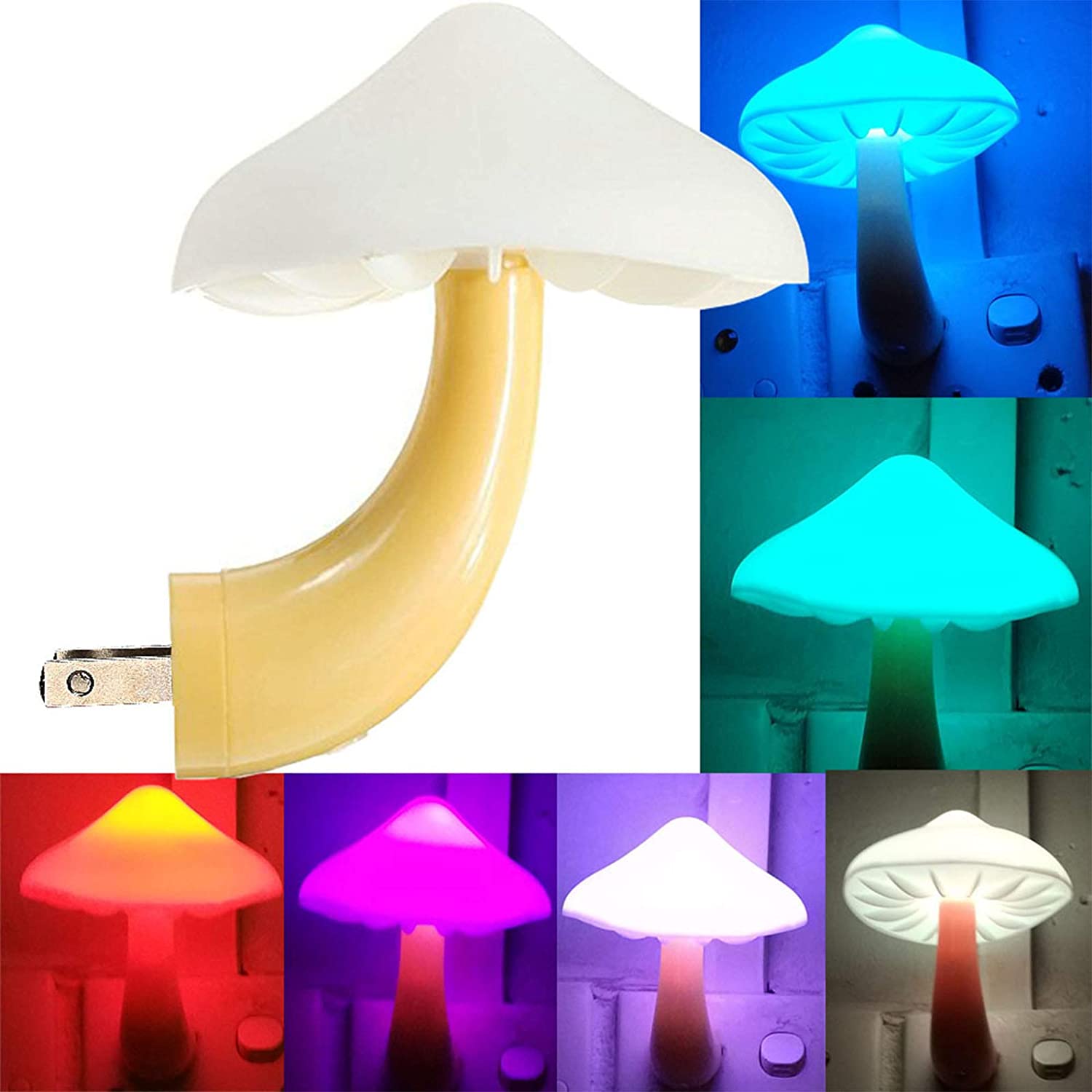 AUSAYE LED Night Light Plug-in Lamp Mushroom