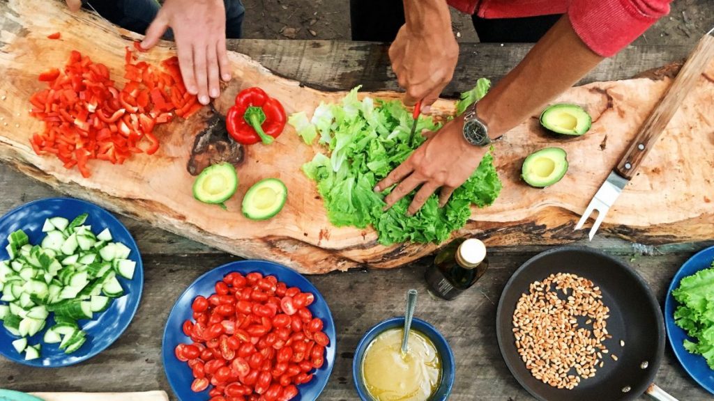 Cutting ingredients in a recipe