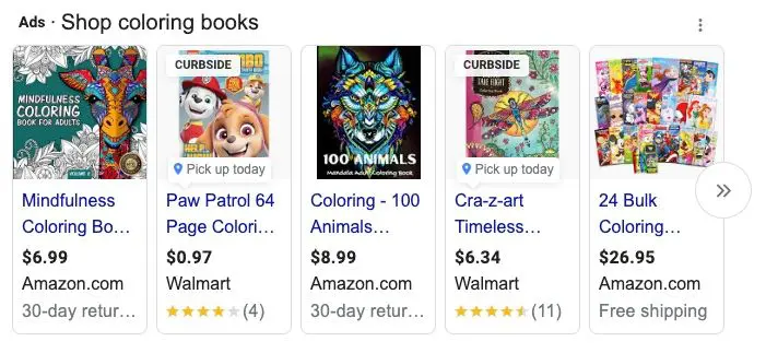 Google Shopping Coloring Books