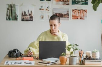 Graphic designer working from home