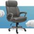 Serta Executive Smooth Black Big and Tall Puresoft Faux Leather