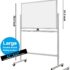Excello Global Products Reversible White Board on Wheels