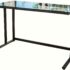 Cortesi Home Trixie Glass Top Desk with Stainless Steel Frame