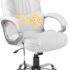 Flash Furniture White and Gold Office Chair