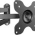 VIVO Black Height Adjustable Pneumatic Extended Arm Single Monitor Wall Mount